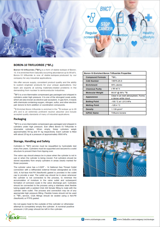 Boron-10 Trifluoride Technical Data Sheet