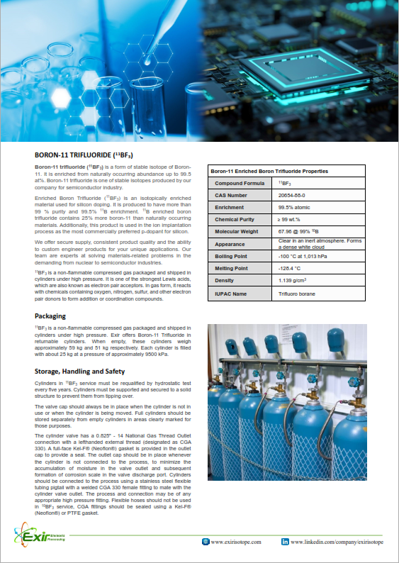 Boron-11 Trifluoride Technical Data Sheet